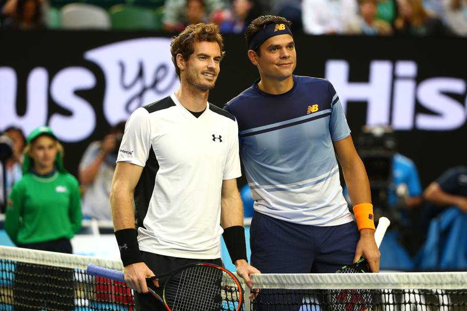 Australian Open 2016. Semifinale tra Andy Murray, a sinistra, e Milos Raonic. (Getty Images)